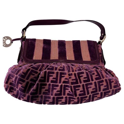 fendi zucca chef hobo bag|Fendi Purple Velvet Zucca Chef Hobo Bag .